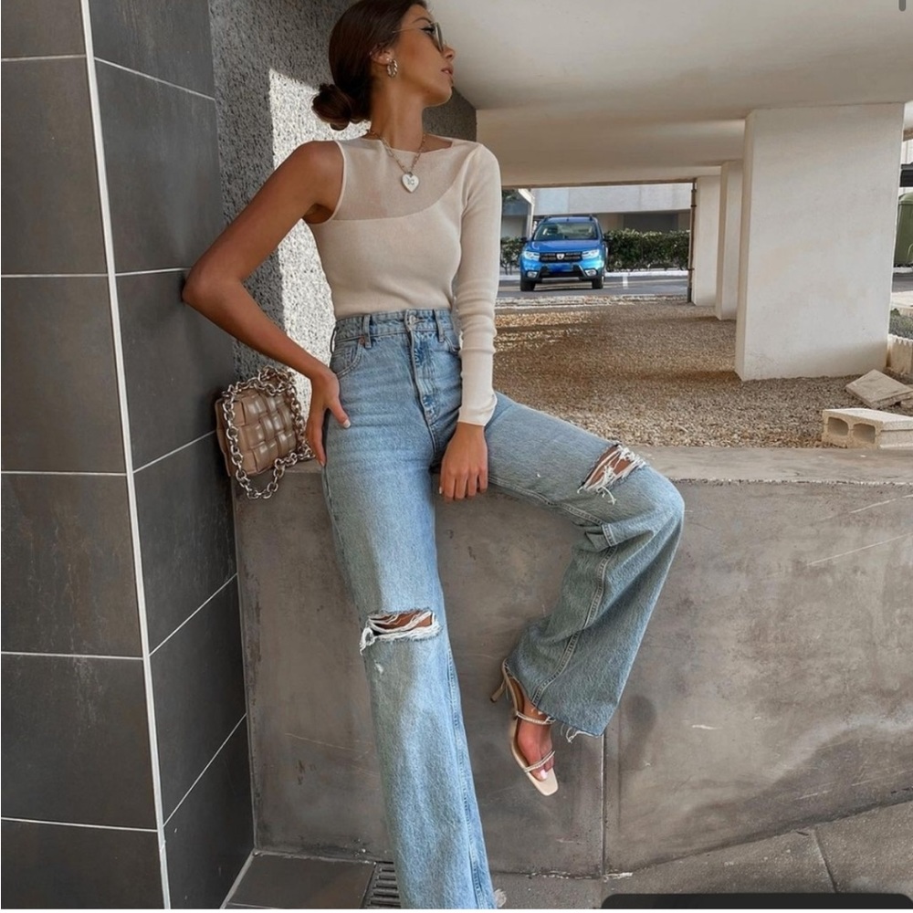 Zara asymmetric knit top